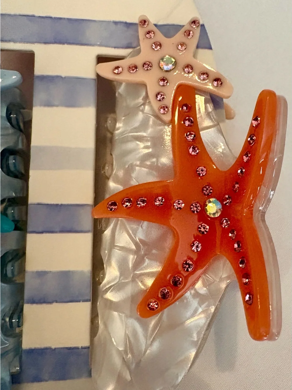 Piper K Seahorse Starfish Hair Claw Clip Set Of 2 NEW Summer Fun Vacation Cruise